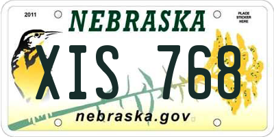 NE license plate XIS768