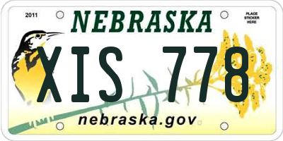 NE license plate XIS778
