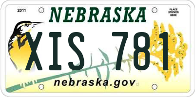 NE license plate XIS781