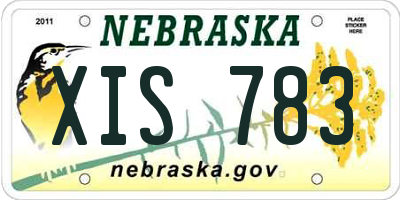 NE license plate XIS783