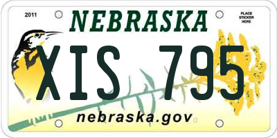 NE license plate XIS795
