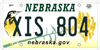 NE license plate XIS804