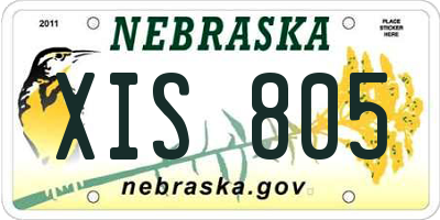 NE license plate XIS805