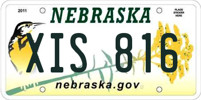 NE license plate XIS816