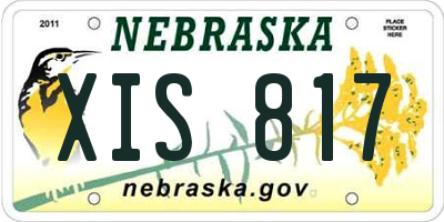 NE license plate XIS817
