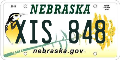 NE license plate XIS848