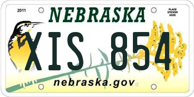 NE license plate XIS854