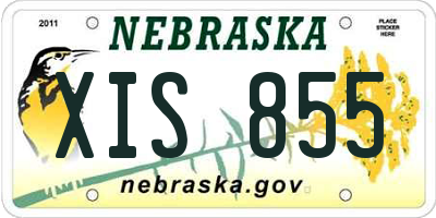 NE license plate XIS855