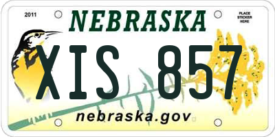 NE license plate XIS857