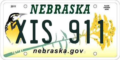 NE license plate XIS911