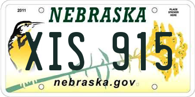NE license plate XIS915