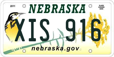 NE license plate XIS916