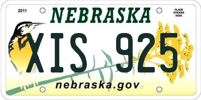 NE license plate XIS925