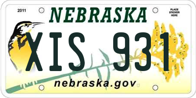 NE license plate XIS931