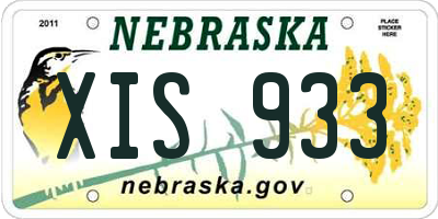 NE license plate XIS933