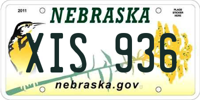 NE license plate XIS936