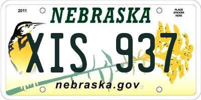 NE license plate XIS937