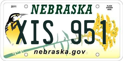 NE license plate XIS951