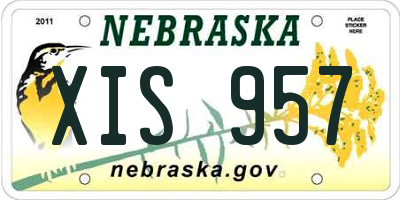 NE license plate XIS957