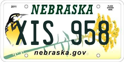 NE license plate XIS958