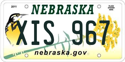 NE license plate XIS967