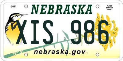 NE license plate XIS986