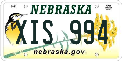 NE license plate XIS994