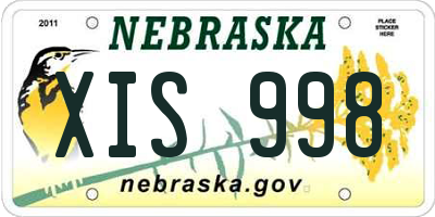 NE license plate XIS998