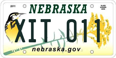 NE license plate XIT011
