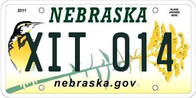 NE license plate XIT014