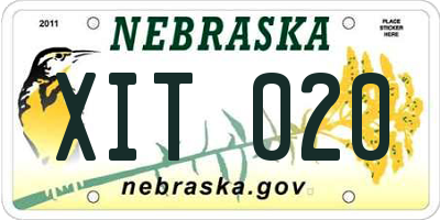 NE license plate XIT020