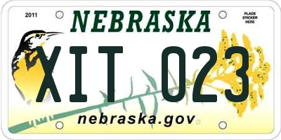 NE license plate XIT023
