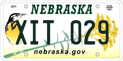 NE license plate XIT029
