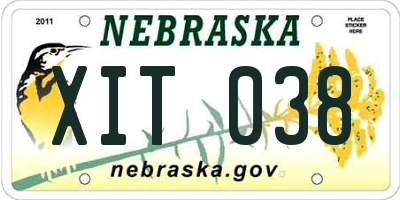 NE license plate XIT038