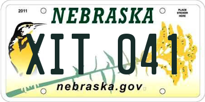 NE license plate XIT041