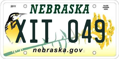 NE license plate XIT049