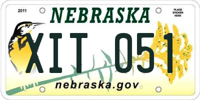 NE license plate XIT051