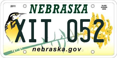 NE license plate XIT052