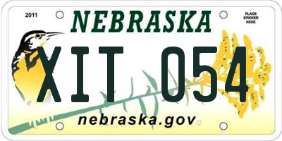 NE license plate XIT054