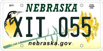 NE license plate XIT055