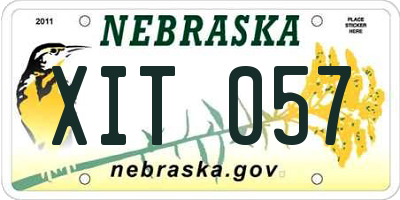 NE license plate XIT057