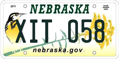 NE license plate XIT058