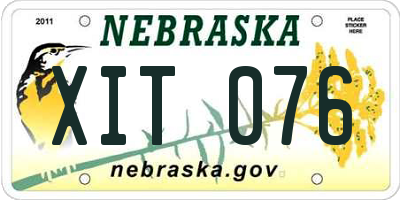 NE license plate XIT076