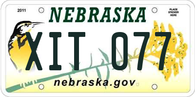 NE license plate XIT077