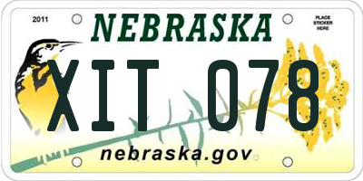 NE license plate XIT078