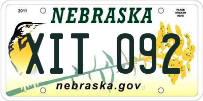 NE license plate XIT092