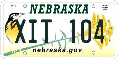 NE license plate XIT104