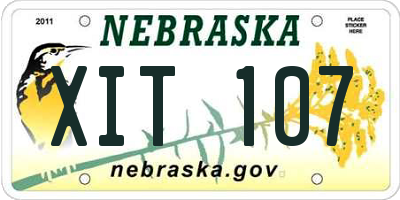 NE license plate XIT107