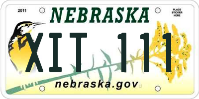NE license plate XIT111