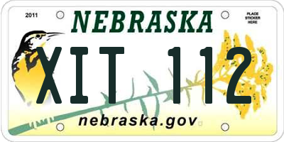 NE license plate XIT112